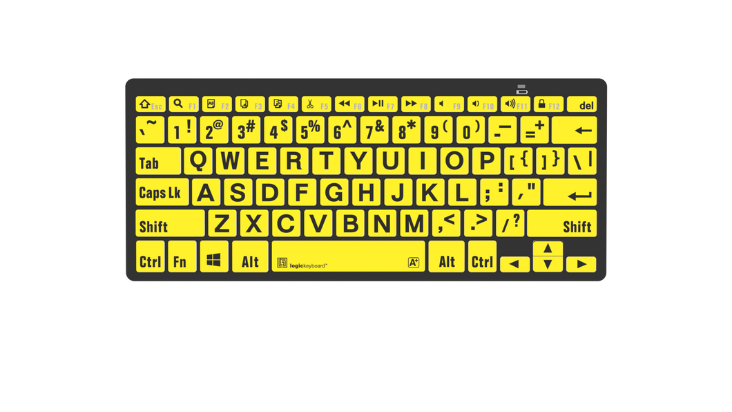 Windows Large Print Bluetooth Mini Keyboard (Black on Yellow)