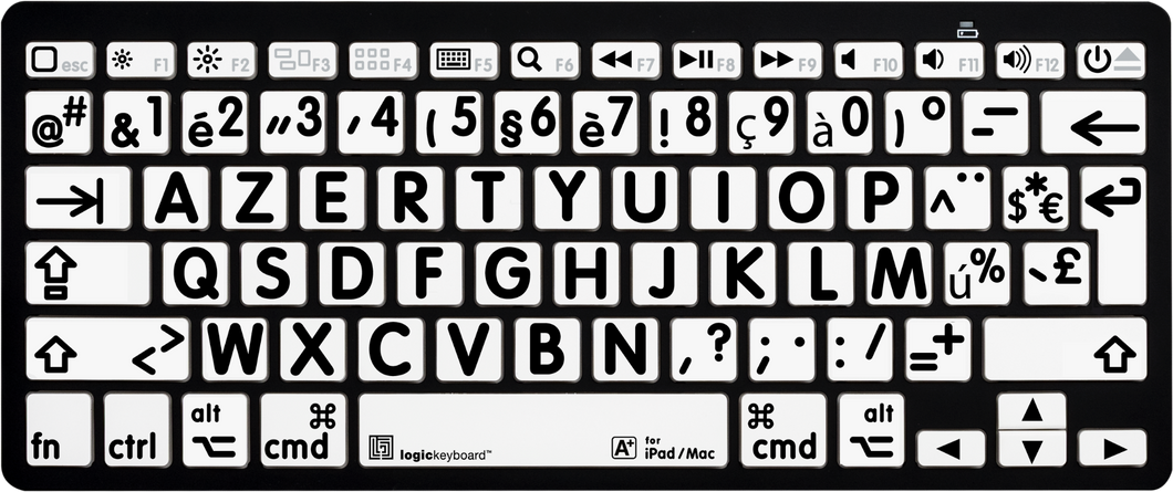 Mac Large Print Bluetooth Mini Keyboards (Black on White)